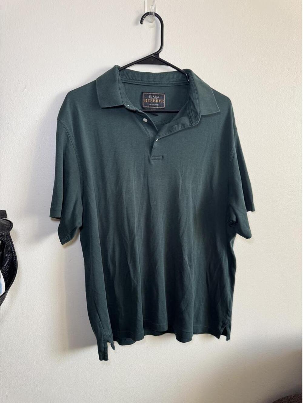 JSA Bank Reserve Green Cotton Polo Mens Large PTP 24 GC